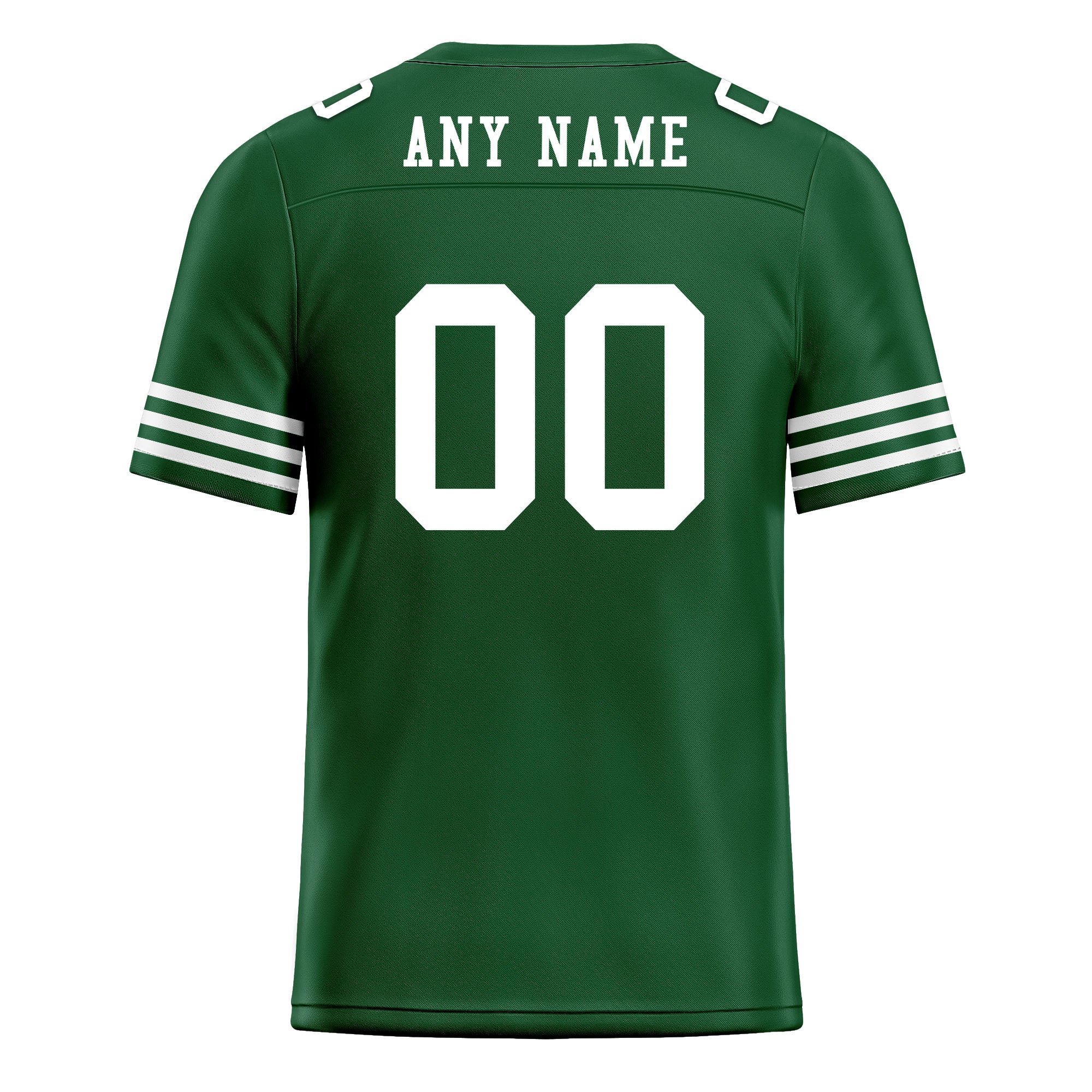 Custom Green White Striped Sleeves Personalized Authentic Football Jersey FBJ02-D06036