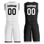 Custom White Black Classic Style Reversible Basketball Uniform Personalized Ordinary BBJR-D017008