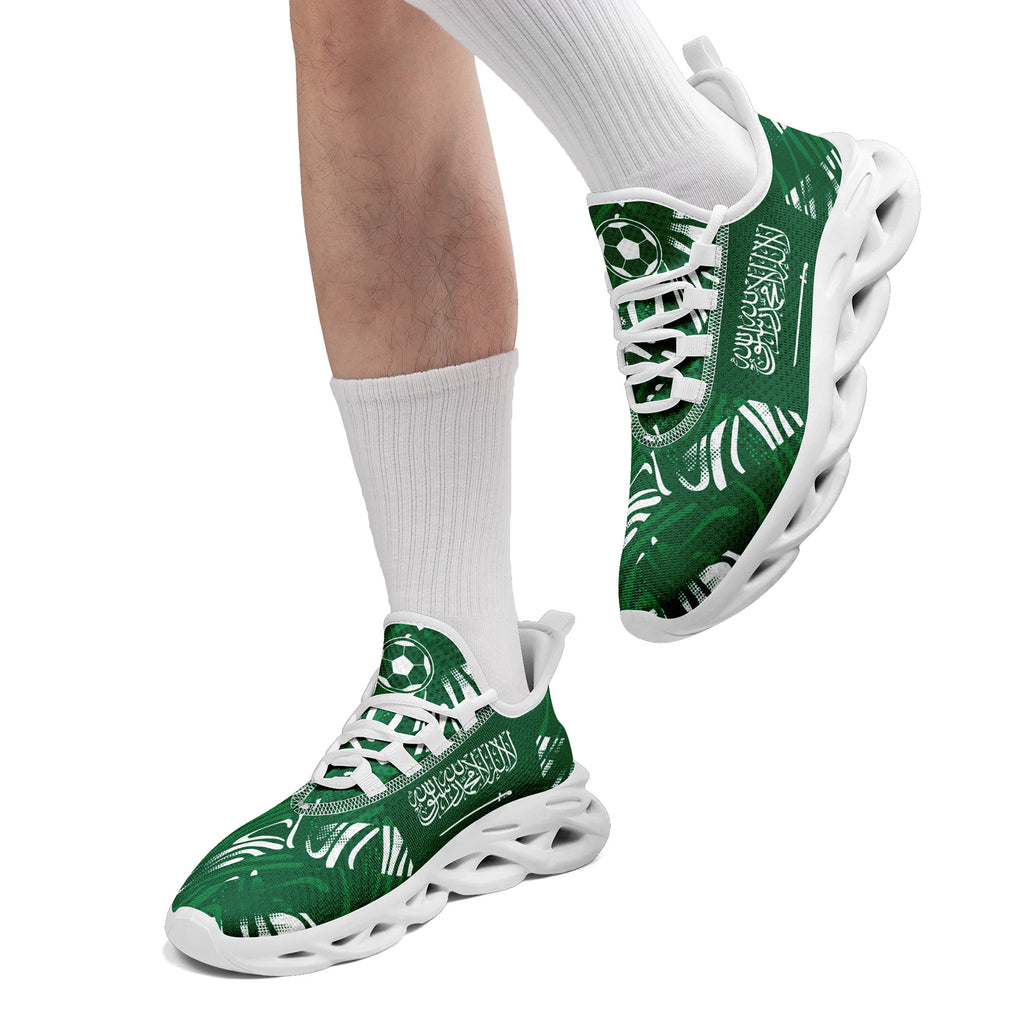 Custom Saudi Arabia 2026 World Cup Sneakers DIY Country Flag Running Shoes Lightweight Sport Shoes Gift for Football Fans Personalized Team Name and Logo FN003-F009078-2