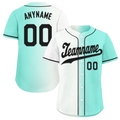 Custom White Green Gradient Fashion Personalized Authentic Baseball Jersey BSBJ01-D0a7aa7