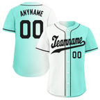 Custom White Green Gradient Fashion Personalized Authentic Baseball Jersey BSBJ01-D0a7aa7