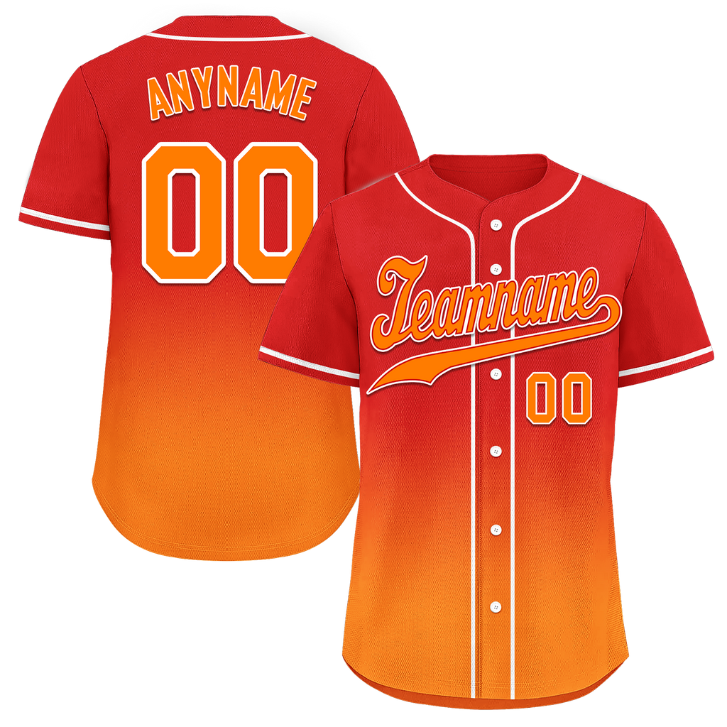 Custom Red Orange Fade Fashion Personalized Authentic Baseball Jersey BSBJ01-D0a70df