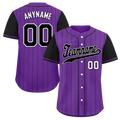 Custom Purple Black Stripe Fashion Personalized Authentic Baseball Jersey BSBJ01-D017255