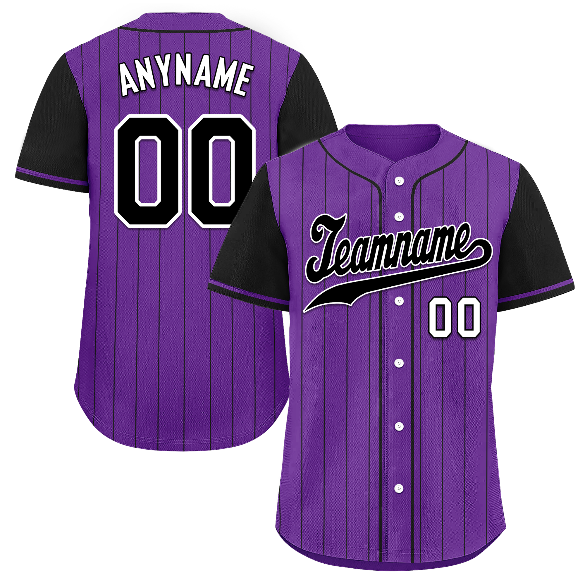Custom Purple Black Stripe Fashion Personalized Authentic Baseball Jersey BSBJ01-D017255