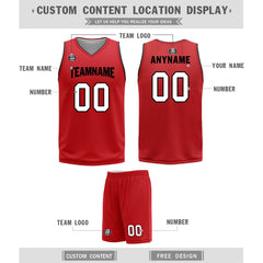 Custom Red White Miami City Edition Personalized Reversible Basketball Set Sports Basketball Jersey BBJ01R-D0610-16