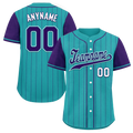Custom Cyan Purple Stripe Fashion Personalized Authentic Baseball Jersey BSBJ01-D017247