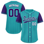 Custom Cyan Purple Stripe Fashion Personalized Authentic Baseball Jersey BSBJ01-D017247