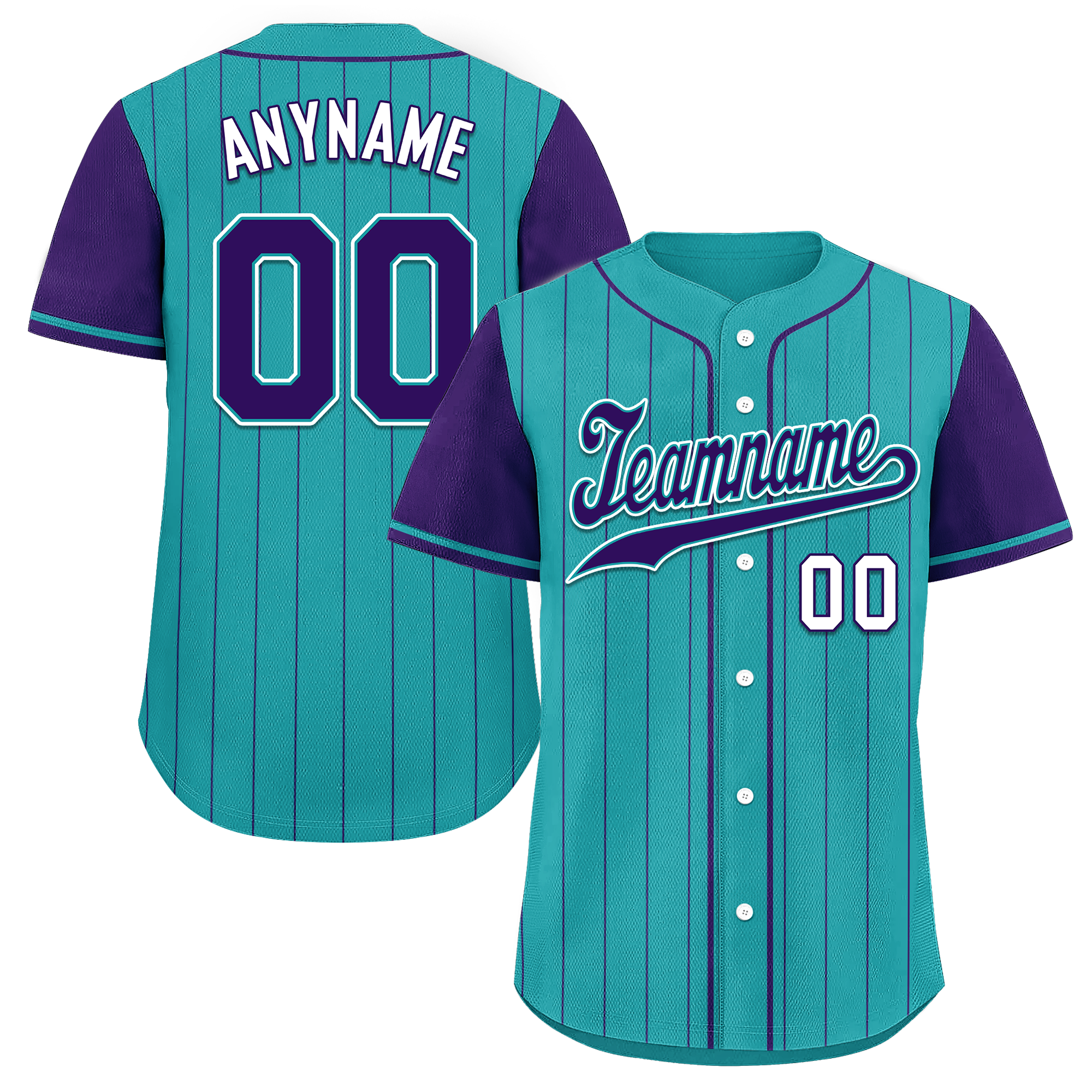 Custom Cyan Purple Stripe Fashion Personalized Authentic Baseball Jersey BSBJ01-D017247