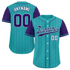 Custom Cyan Purple Stripe Fashion Personalized Authentic Baseball Jersey BSBJ01-D017247