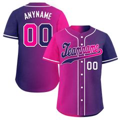 Custom Pink Blue Gradient Fashion Personalized Authentic Baseball Jersey BSBJ01-D0a7aab