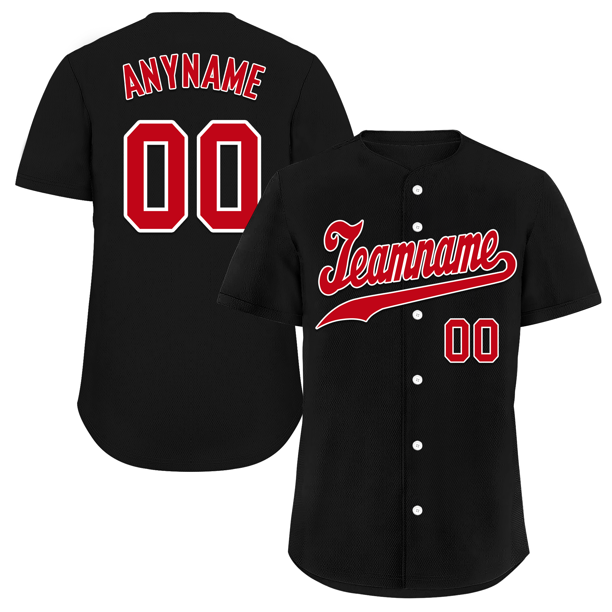 Custom Black Classic Style Red Personalized Authentic Baseball Jersey BSBJ01-bd0faae