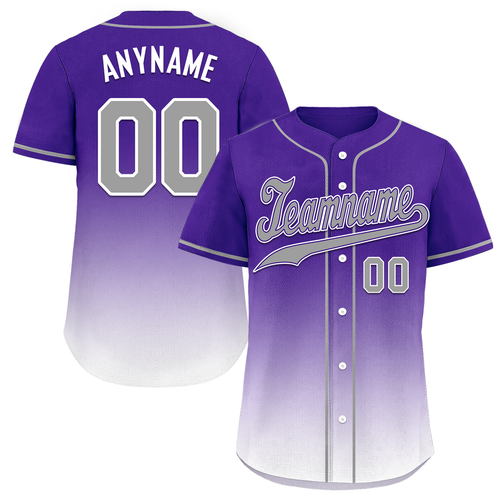 Custom Purple White Fade Fashion Personalized Authentic Baseball Jersey BSBJ01-D0a70eb