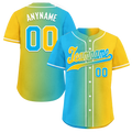 Custom Blue Yellow Gradient Fashion Personalized Authentic Baseball Jersey BSBJ01-D0a709b