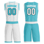 Custom White Blue Classic Style Reversible Basketball Uniform Personalized Ordinary BBJR-D017013