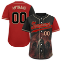 Custom Black Red Skull Fashion Personalized Authentic Baseball Jersey BSBJ01-D017143