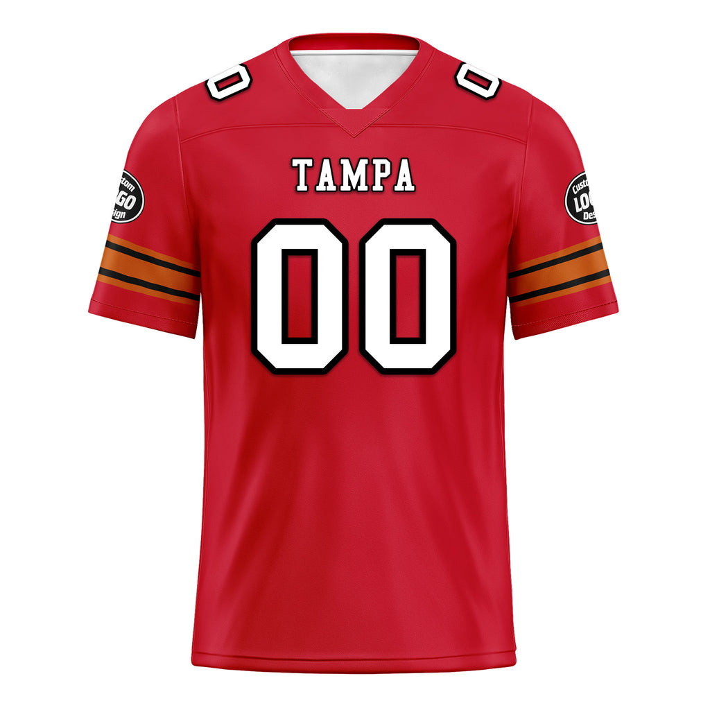 Custom Red Tampa Personalized Authentic Football Jersey FBJ02-D020256-15