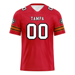 Custom Red Tampa Personalized Authentic Football Jersey FBJ02-D020256-15