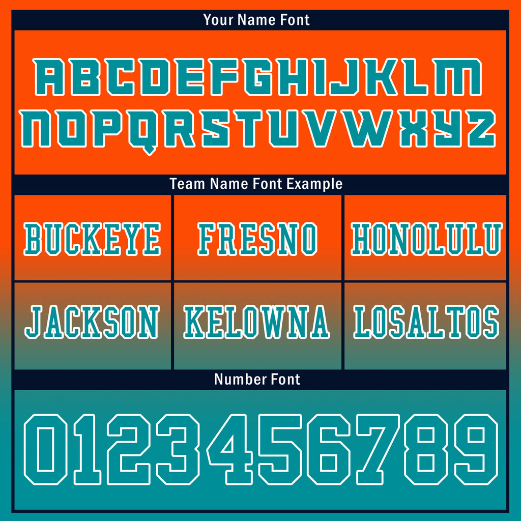 Custom Orange Blue Fade Fashion Miami High-Performance American Football Jersey FBJ06-D020252-24