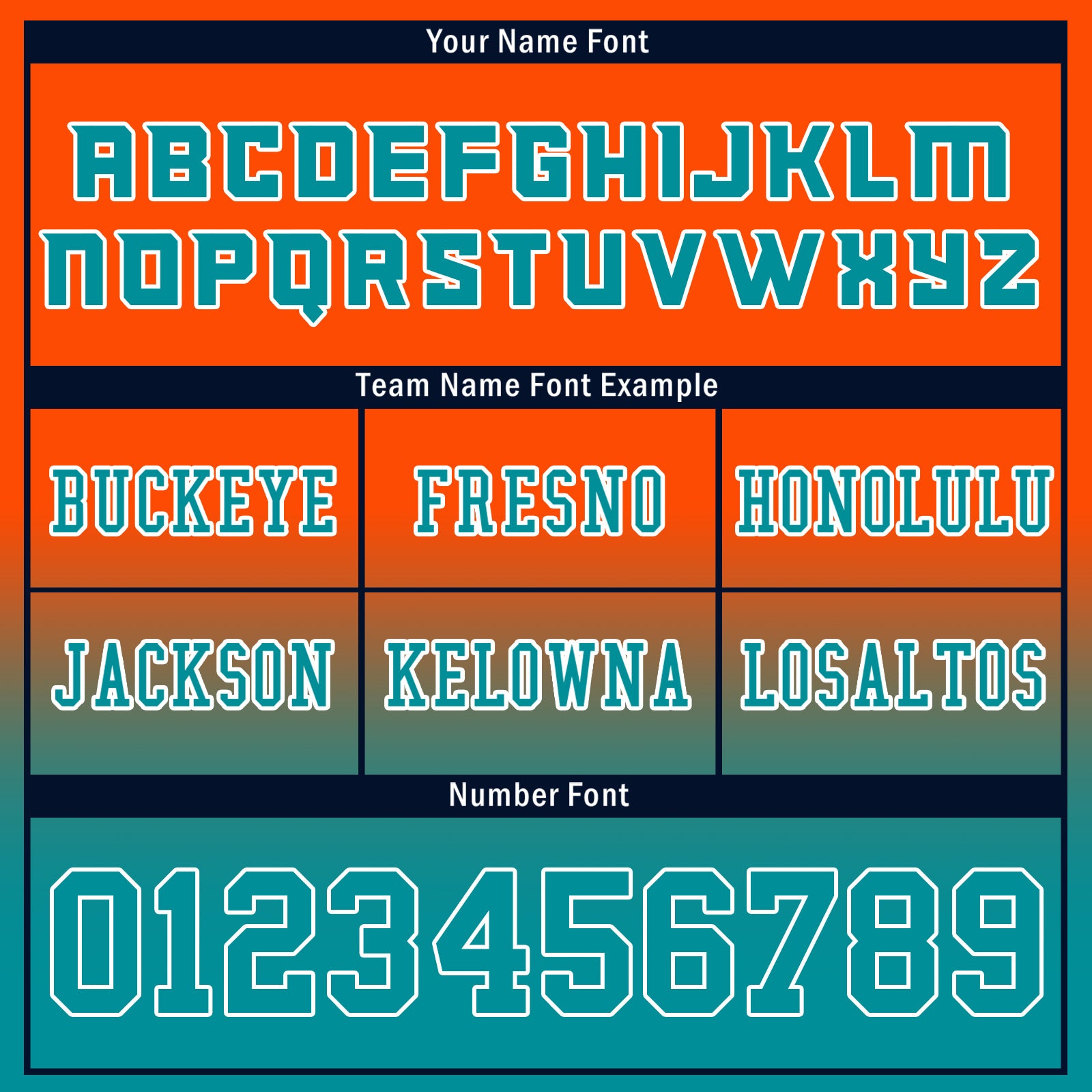 Custom Orange Blue Fade Fashion Miami High-Performance American Football Jersey FBJ06-D020252-24