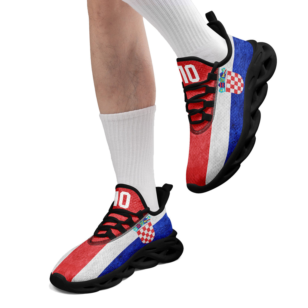 Custom Croatia 2026 World Cup Sneakers DIY Country Flag Running Shoes Lightweight Sport Shoes Gift for Football Fans Personalized Team Name and Logo FN003-F009104-2