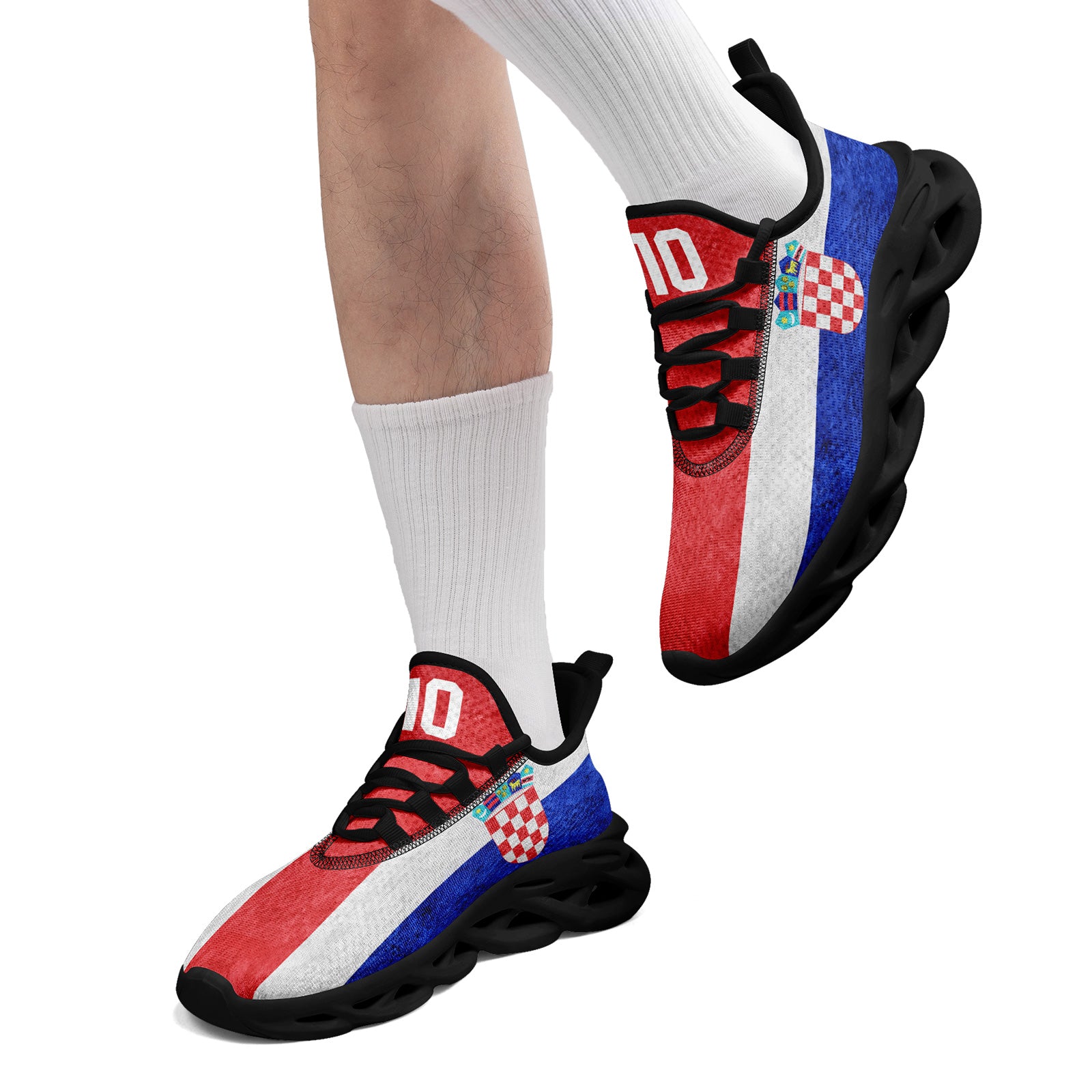 Custom Croatia 2026 World Cup Sneakers DIY Country Flag Running Shoes Lightweight Sport Shoes Gift for Football Fans Personalized Team Name and Logo FN003-F009104-2
