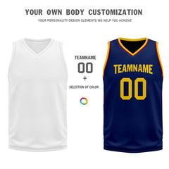 Custom Navy Blue Red Gold City Edition Personalized Sports Uniform Authentic Basketball Jersey BBJ01-D06101-10