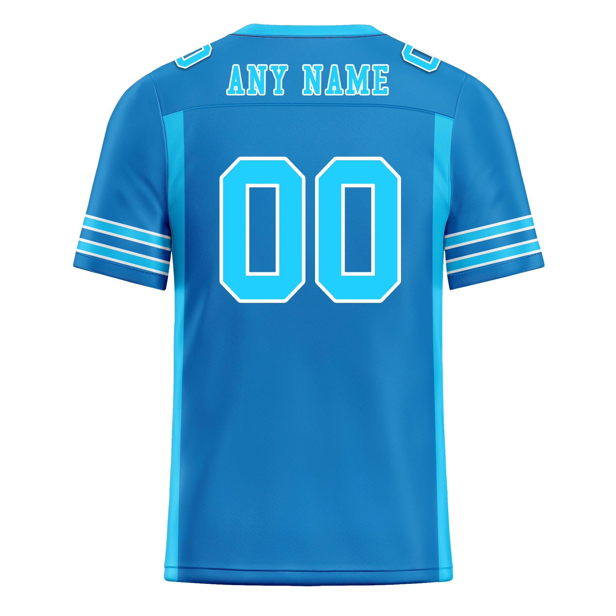 Custom Blue Striped Sleeves Personalized Authentic Football Jersey FBJ02-D06080