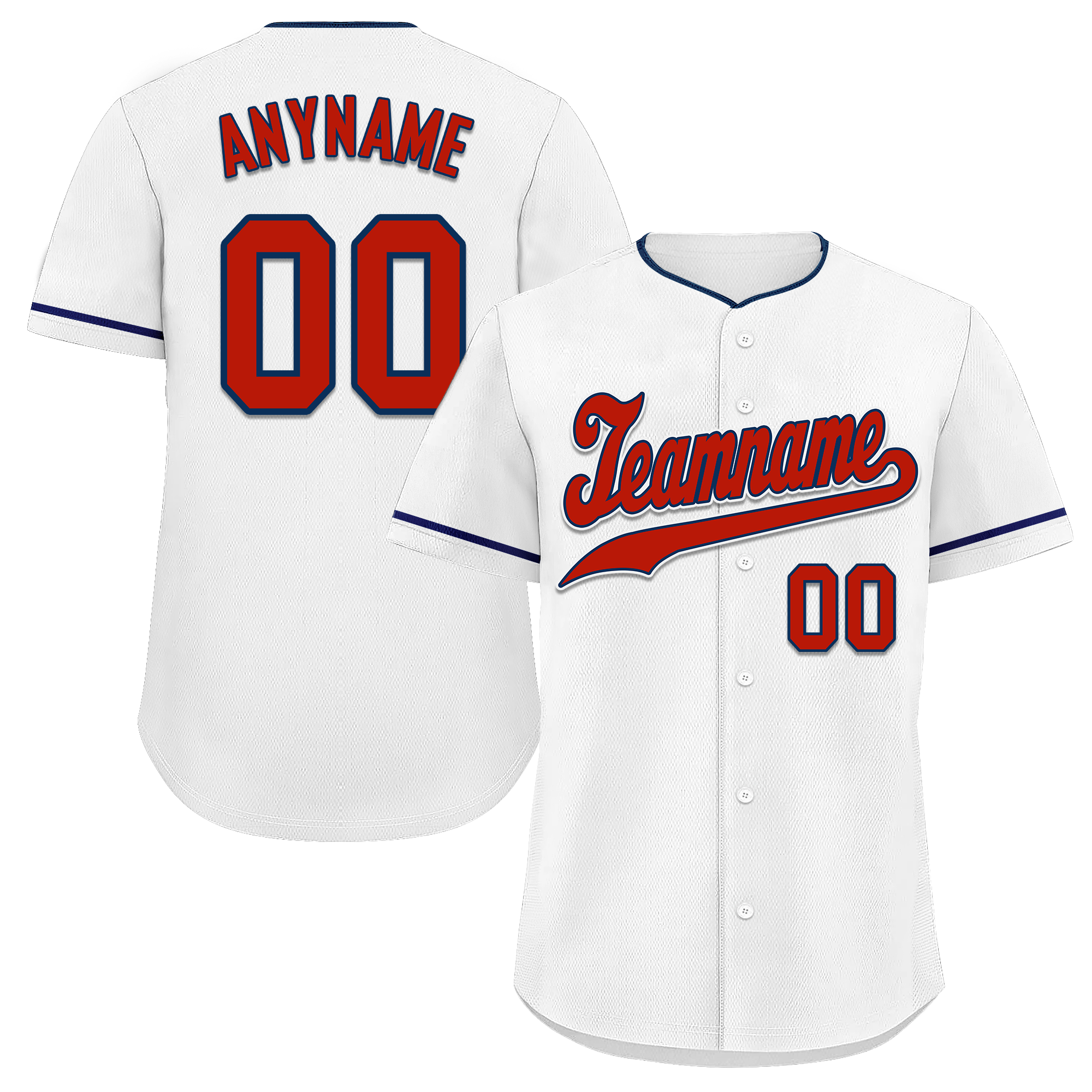 Custom White Classic Style Red Personalized Authentic Baseball Jersey BSBJ01-bd0fab8