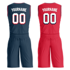 Custom Blue Red Classic Style Reversible Basketball Uniform Personalized Ordinary BBJR-D017021
