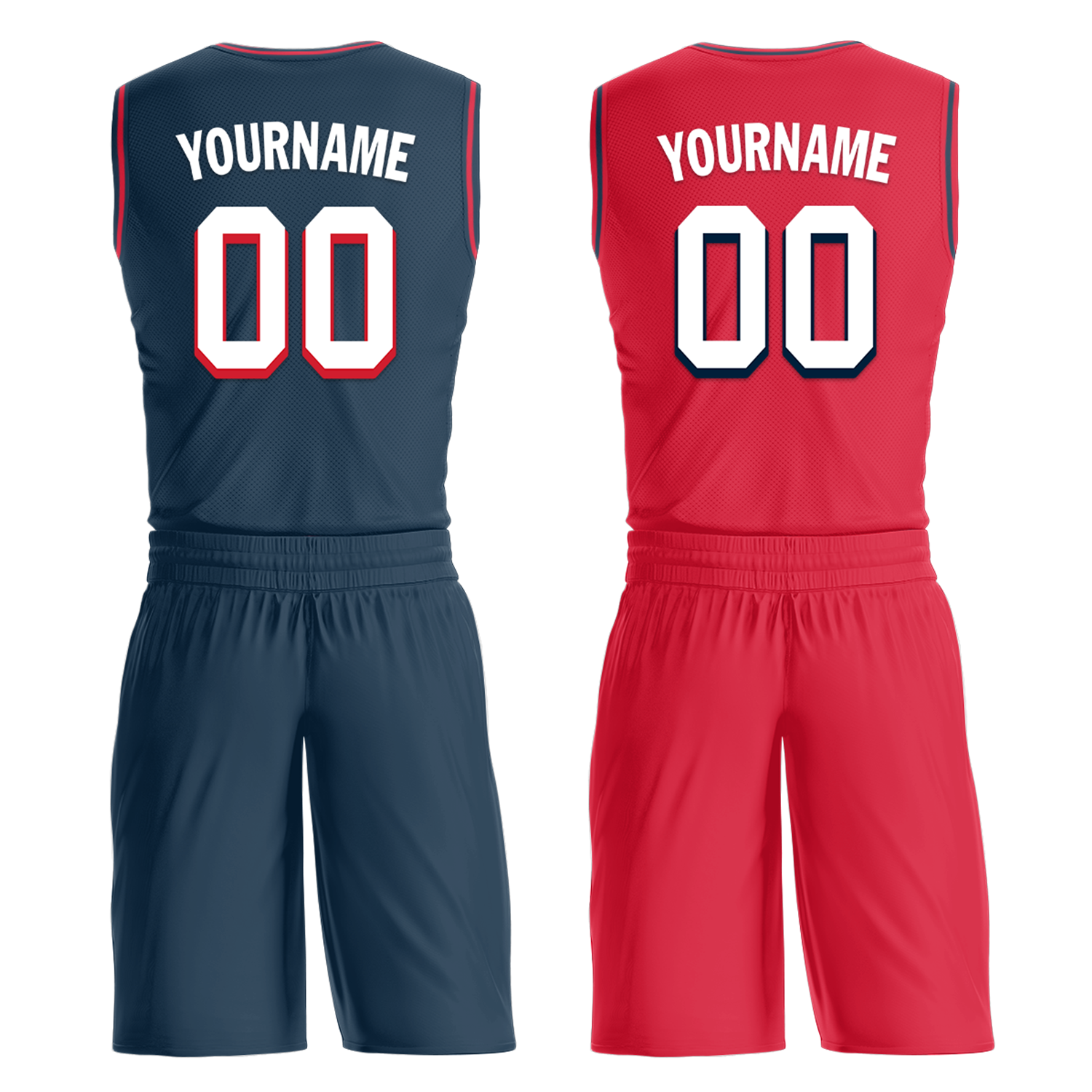 Custom Blue Red Classic Style Reversible Basketball Uniform Personalized Ordinary BBJR-D017021