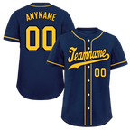 Custom Blue Classic Style Yellow Personalized Authentic Baseball Jersey BSBJ01-bd0fada