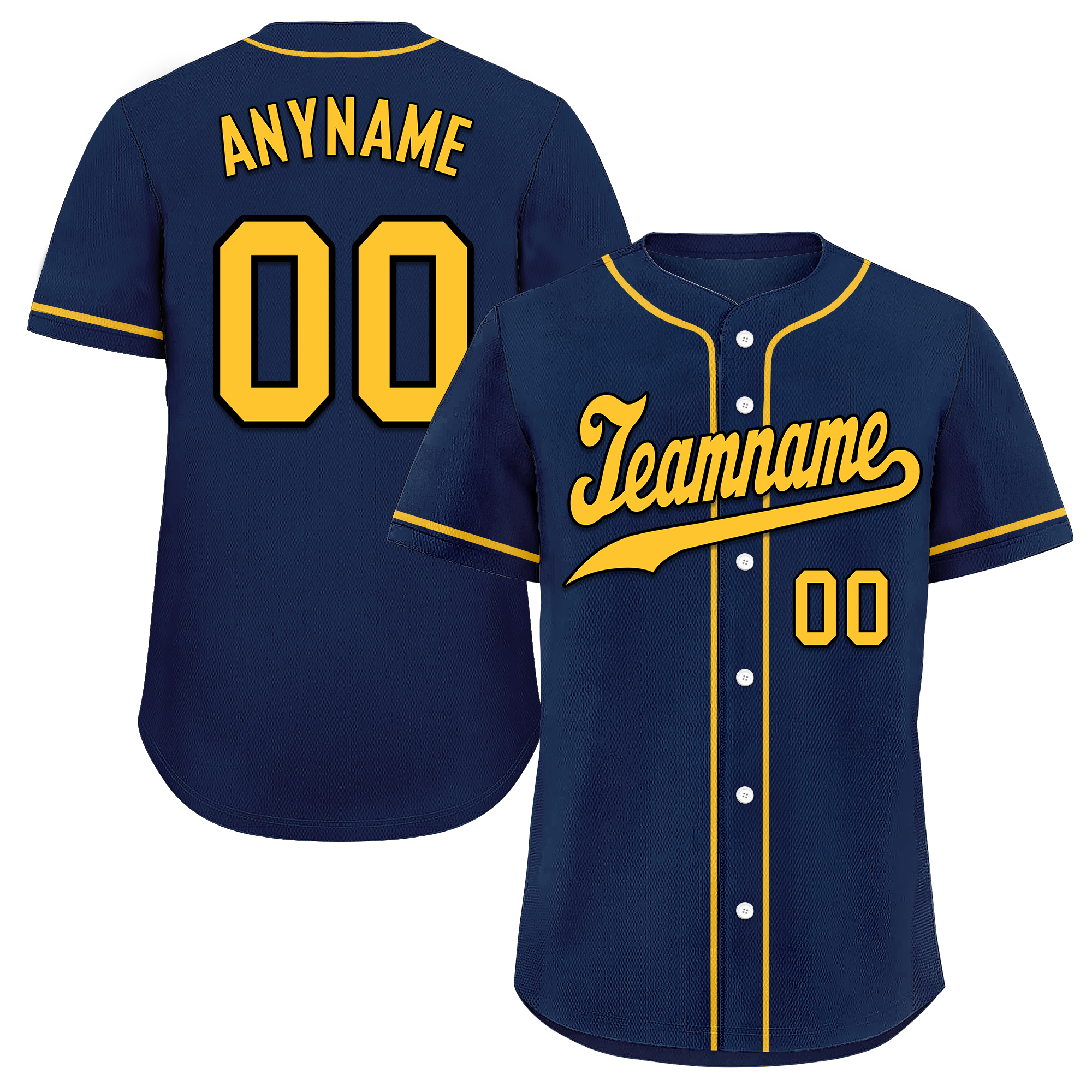 Custom Blue Classic Style Yellow Personalized Authentic Baseball Jersey BSBJ01-bd0fada