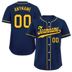 Custom Blue Classic Style Yellow Personalized Authentic Baseball Jersey BSBJ01-bd0fada