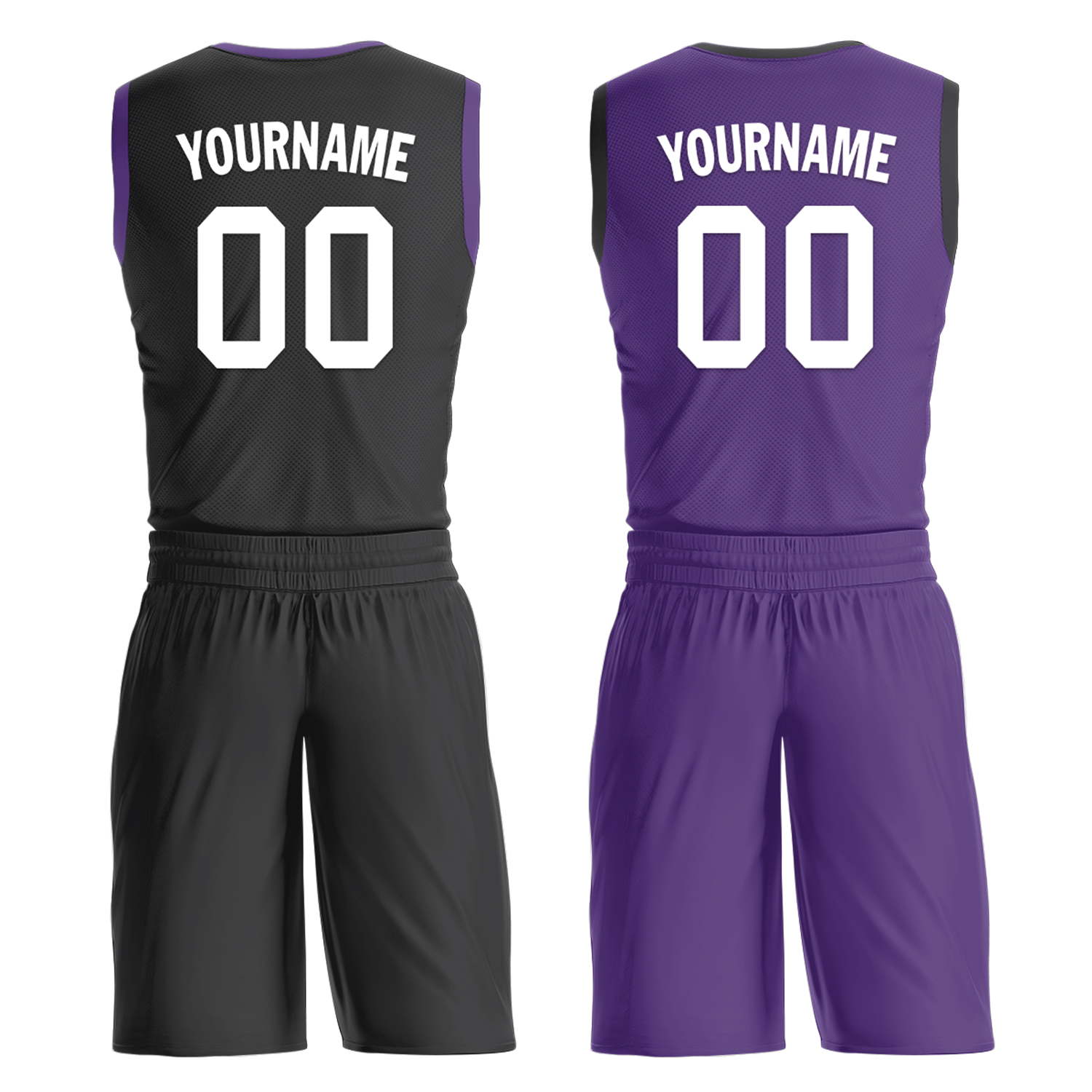 Custom Black Purple Classic Style Reversible Basketball Uniform Personalized Ordinary BBJR-D017035