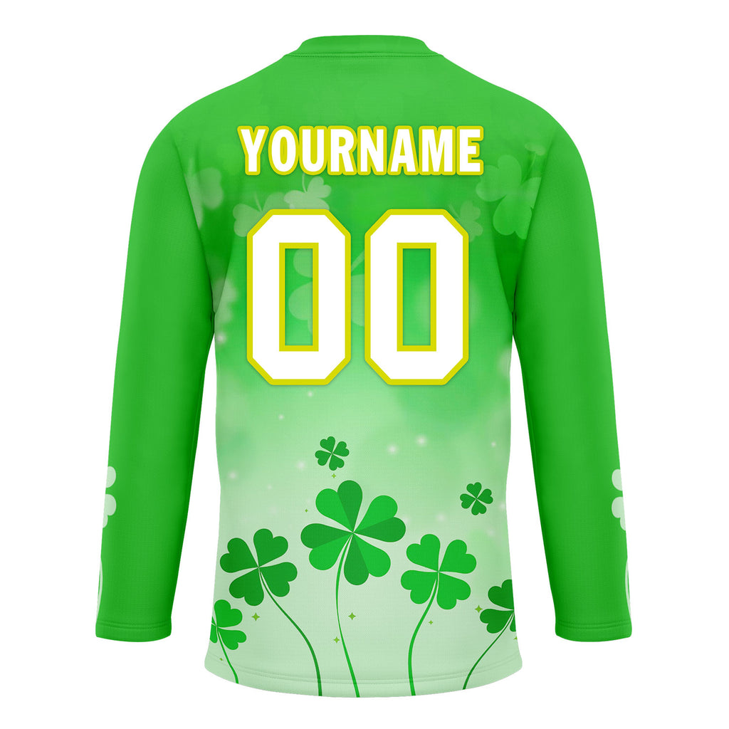 Custom Four-leaf clover Personalized Hockey Jersey HCKJ01-E0615-6