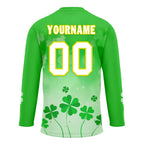 Custom Four-leaf clover Personalized Hockey Jersey HCKJ01-E0615-6