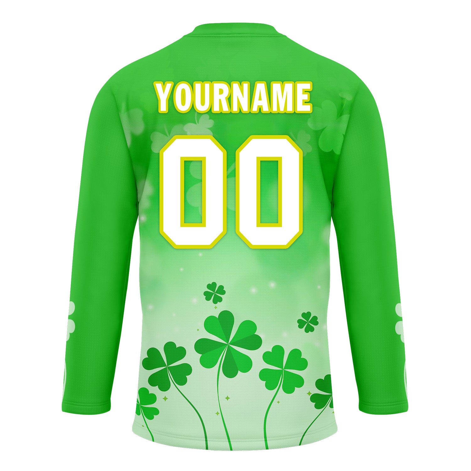 Custom Four-leaf clover Personalized Hockey Jersey HCKJ01-E0615-6
