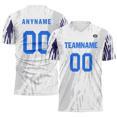 Custom White Gray Soccer Sets Jersey Personalized SCJ101-D28043