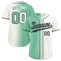 Custom Green White Gradient Fashion Personalized Authentic Baseball Jersey BSBJ01-D0a708a