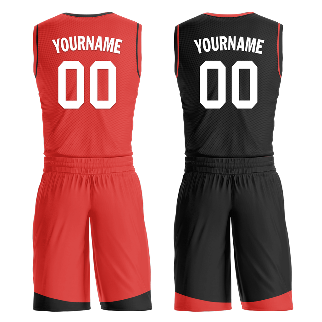 Custom Red Black Classic Style Reversible Basketball Uniform Personalized Ordinary BBJR-D017042
