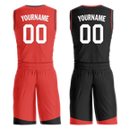 Custom Red Black Classic Style Reversible Basketball Uniform Personalized Ordinary BBJR-D017042