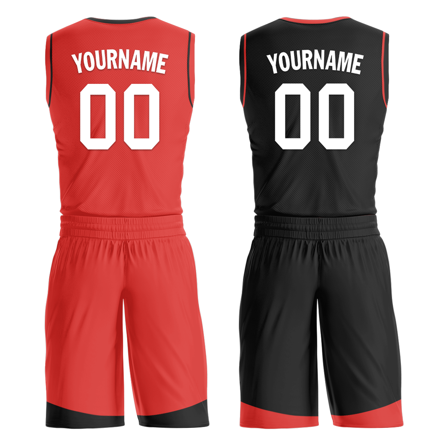 Custom Red Black Classic Style Reversible Basketball Uniform Personalized Ordinary BBJR-D017042
