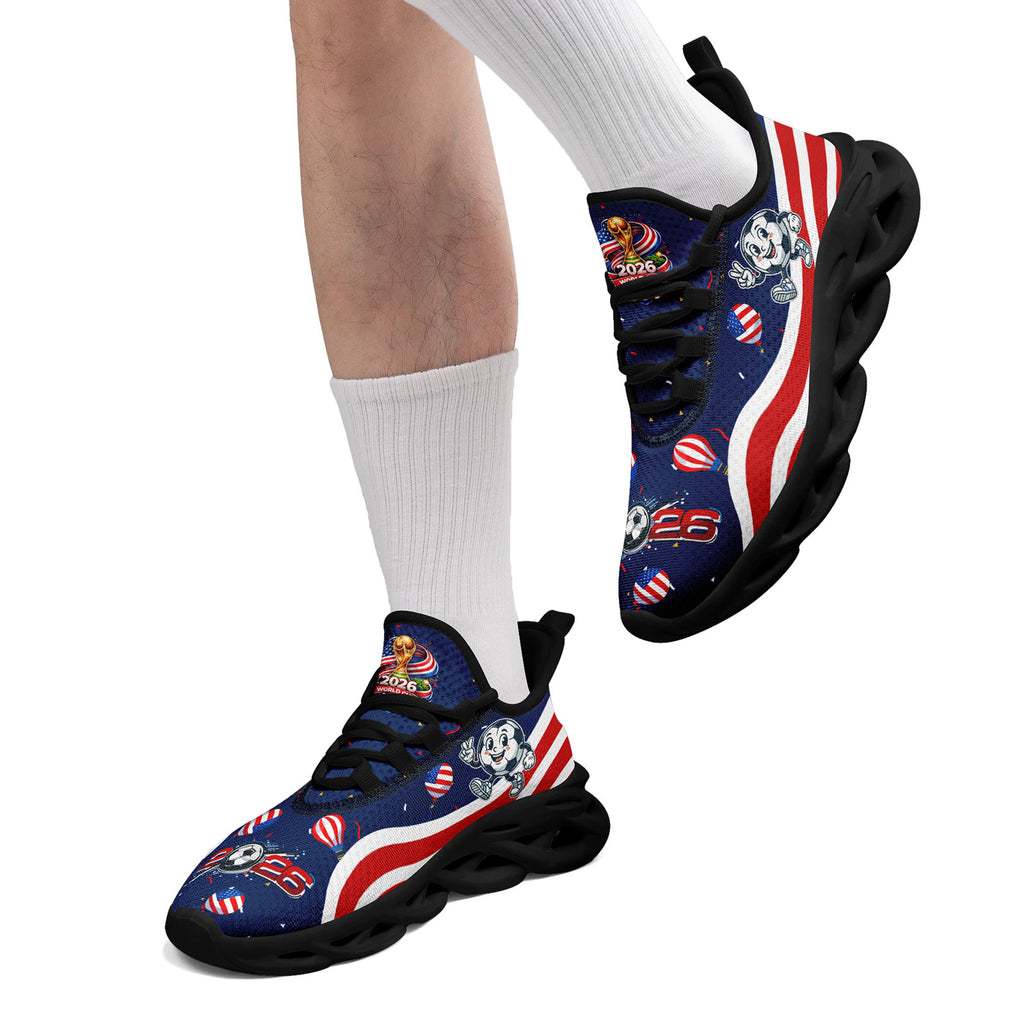 Custom United States 2026 World Cup Sneakers DIY Country Flag Running Shoes Lightweight Sport Shoes Gift for Football Fans Personalized Team Name and Logo FN003-F028035-3