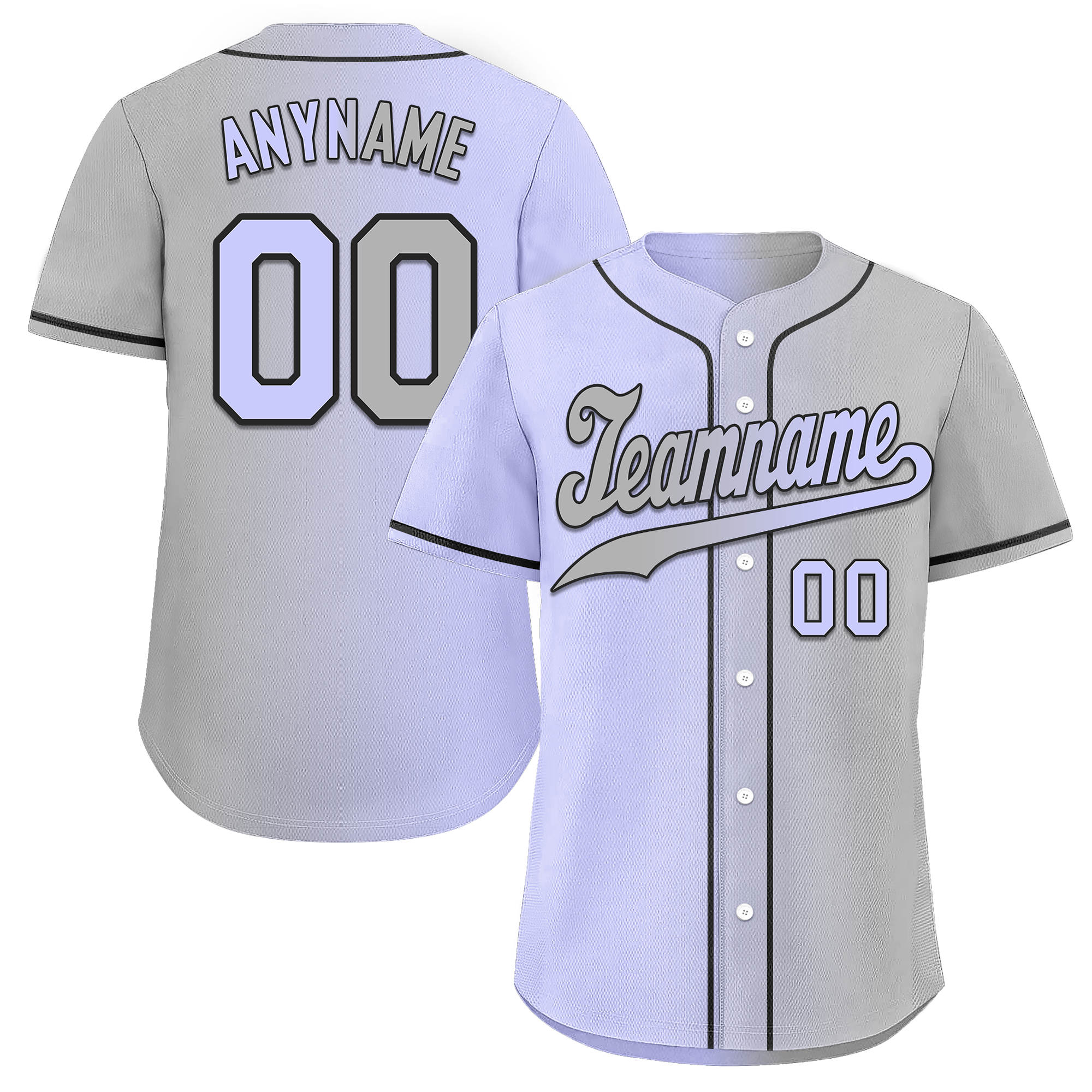 Custom Purple Grey Gradient Fashion Personalized Authentic Baseball Jersey BSBJ01-D0a7a0f