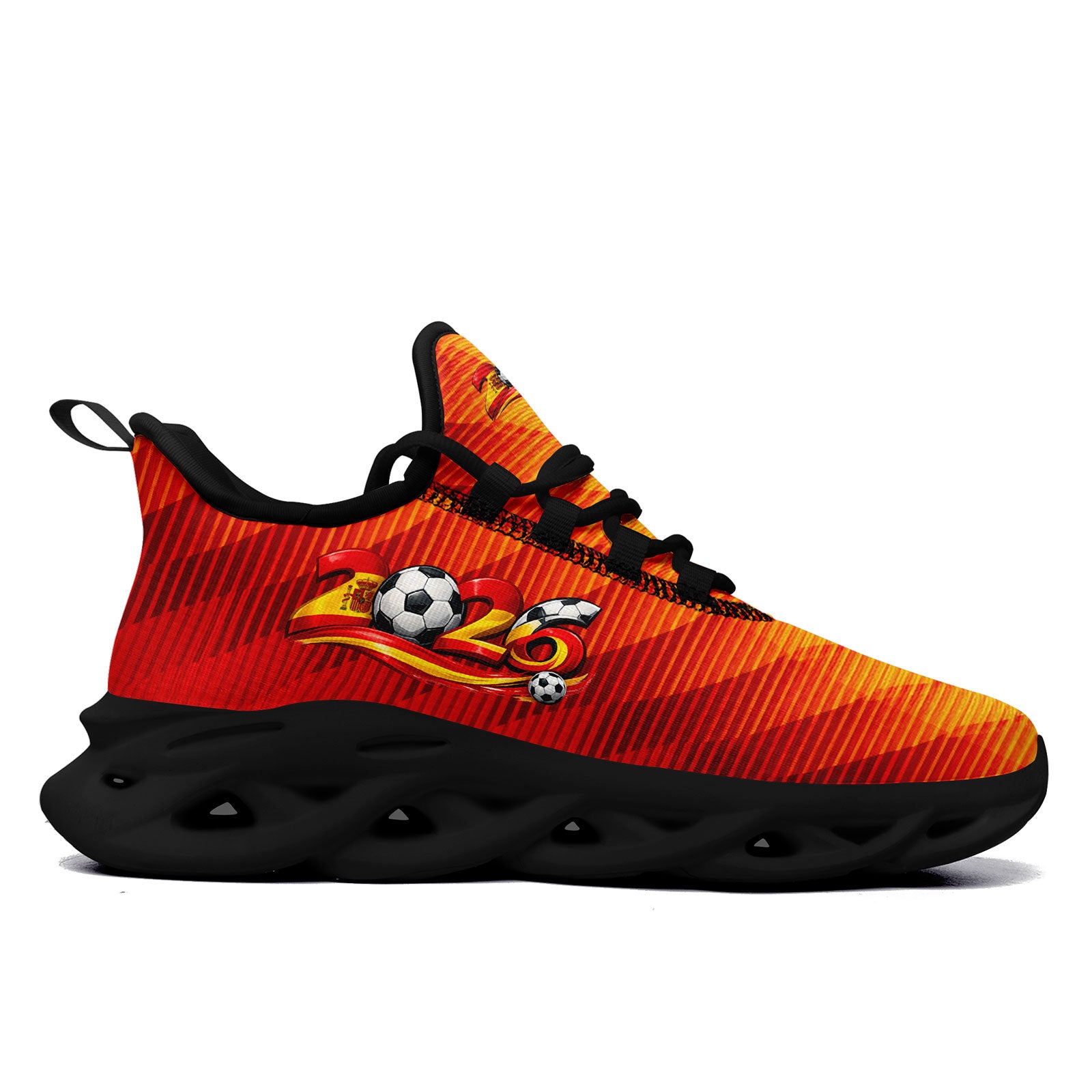 Custom 2026 World Cup Spain Sneakers DIY Country Flag Running Shoes Lightweight Sport Shoes Gift for Football Fans Personalized Team Name and Logo FN003-F027068-3