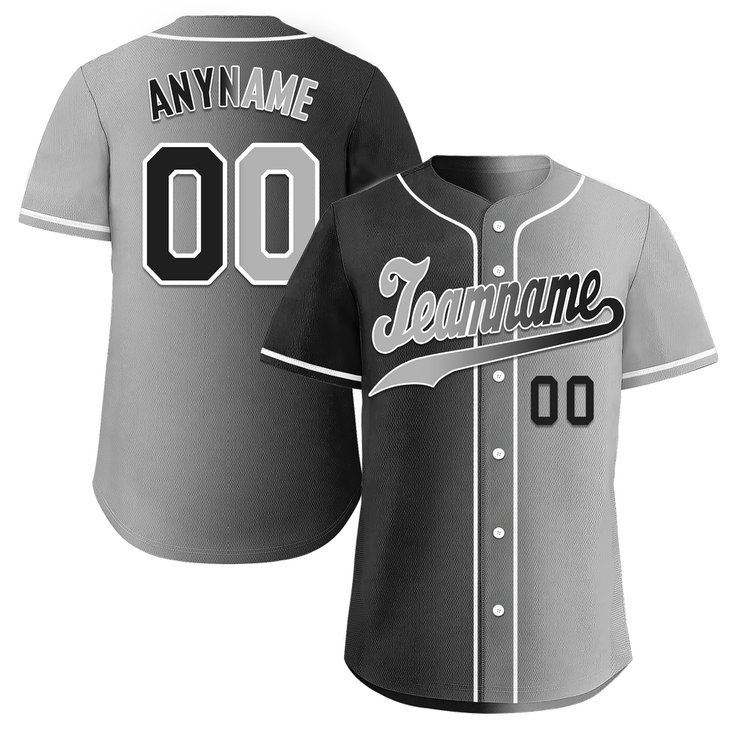 Custom Black Grey Gradient Fashion Personalized Authentic Baseball Jersey BSBJ01-D0a7a07