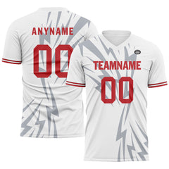 Custom White Gray Soccer Sets Jersey Personalized SCJ101-D28038