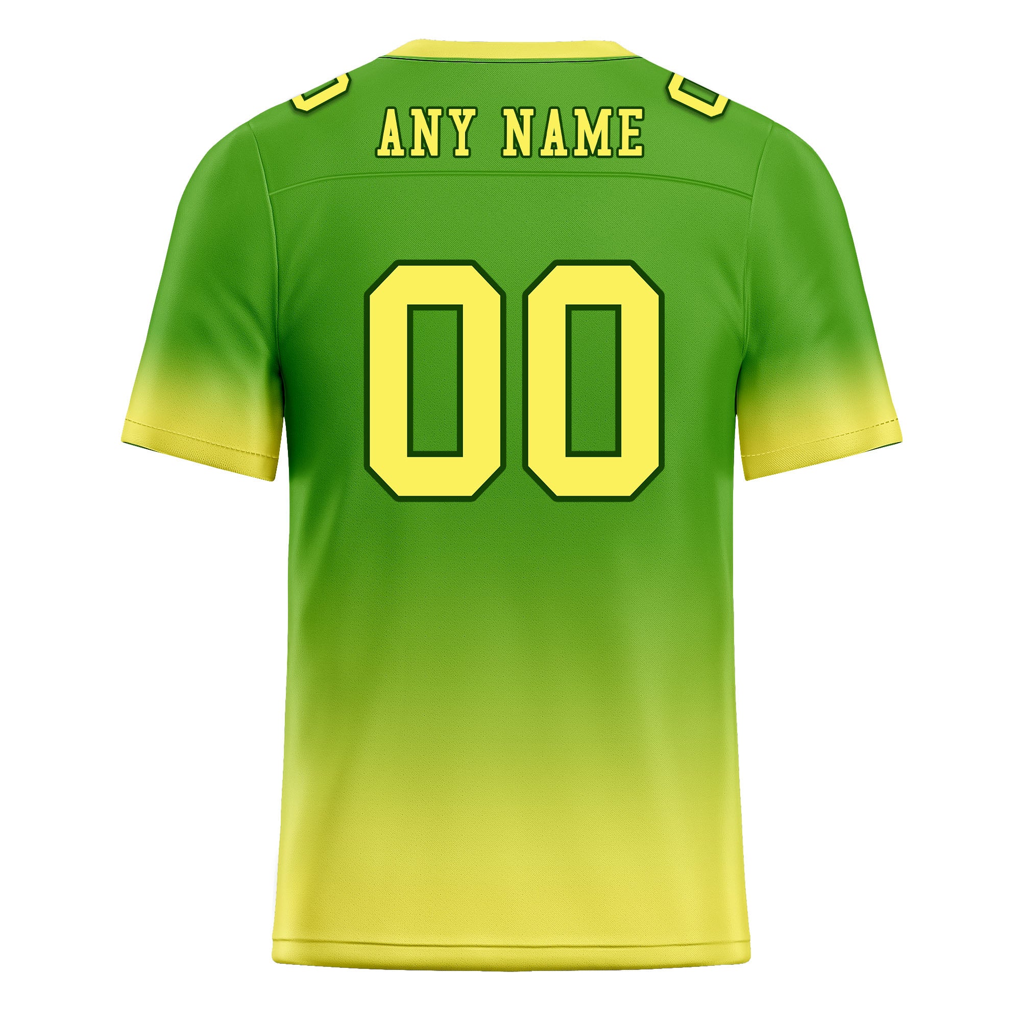 Custom Green Light Yellow Fade Fashion Personalized Authentic Football Jersey FBJ02-D06096