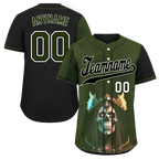 Custom Green Black Skull Fashion Personalized Authentic Baseball Jersey BSBJ01-D017152