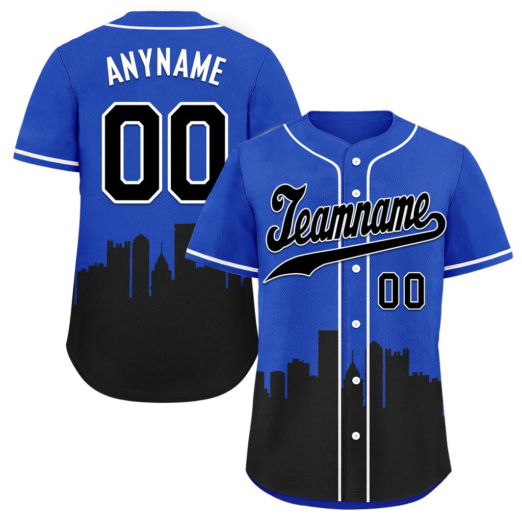 Custom Blue Black City Edition Personalized Authentic Baseball Jersey BSBJ01-D017138